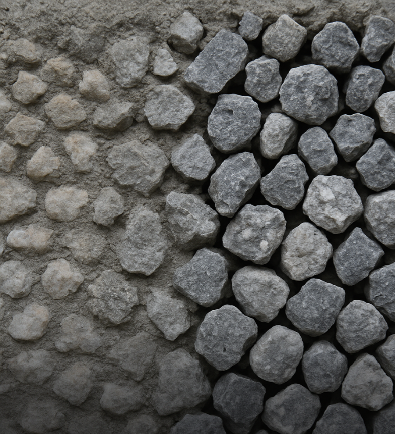 تأثیر اندازه سنگدانه و تراکم بر مقاومت و نفوذپذیری بتن نفوذپذیر | طراحی بتن پایدار شهری